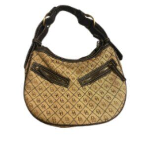 Dooney & Bourke Classic Leather and Canvas Signature Bag